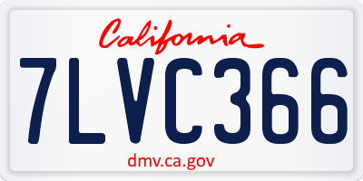 CA license plate 7LVC366