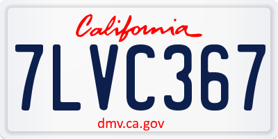 CA license plate 7LVC367