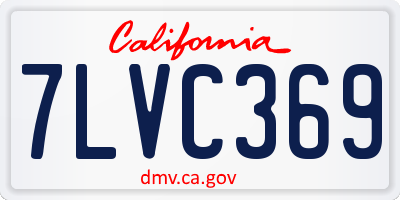 CA license plate 7LVC369