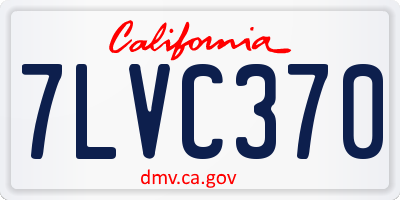 CA license plate 7LVC370