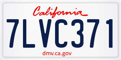 CA license plate 7LVC371
