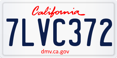 CA license plate 7LVC372