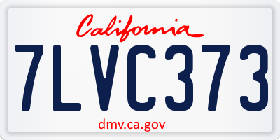 CA license plate 7LVC373