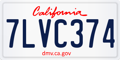 CA license plate 7LVC374