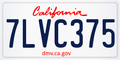 CA license plate 7LVC375
