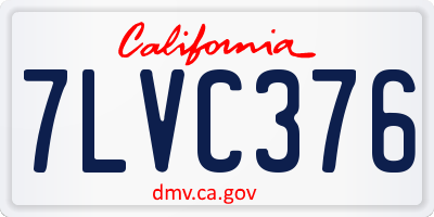 CA license plate 7LVC376
