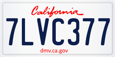 CA license plate 7LVC377