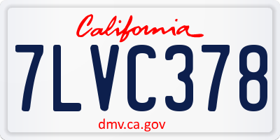 CA license plate 7LVC378