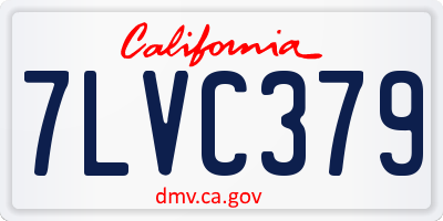 CA license plate 7LVC379