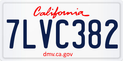 CA license plate 7LVC382