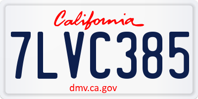 CA license plate 7LVC385