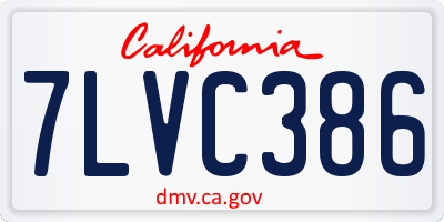CA license plate 7LVC386
