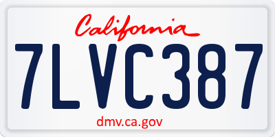 CA license plate 7LVC387