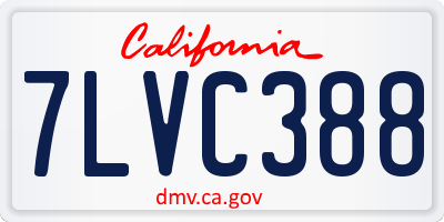 CA license plate 7LVC388