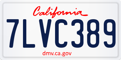 CA license plate 7LVC389