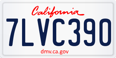 CA license plate 7LVC390
