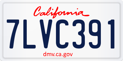 CA license plate 7LVC391