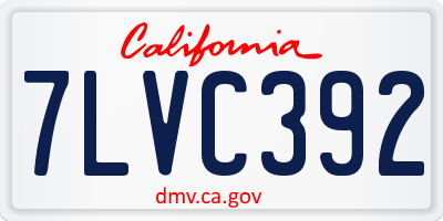 CA license plate 7LVC392