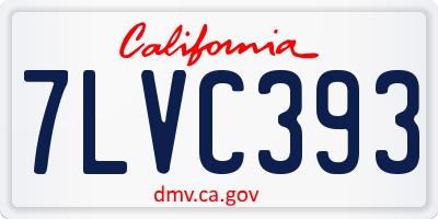 CA license plate 7LVC393