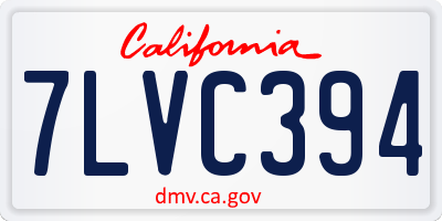 CA license plate 7LVC394