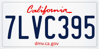 CA license plate 7LVC395
