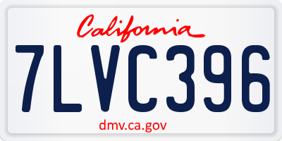 CA license plate 7LVC396