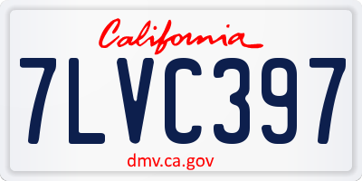 CA license plate 7LVC397