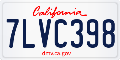 CA license plate 7LVC398
