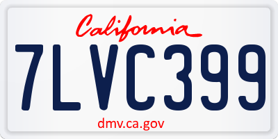 CA license plate 7LVC399