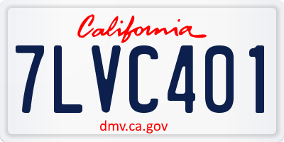 CA license plate 7LVC401