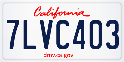 CA license plate 7LVC403
