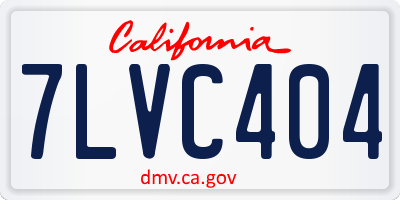 CA license plate 7LVC404