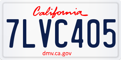CA license plate 7LVC405
