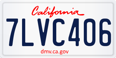 CA license plate 7LVC406