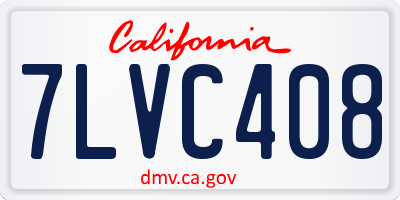 CA license plate 7LVC408