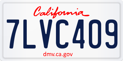 CA license plate 7LVC409
