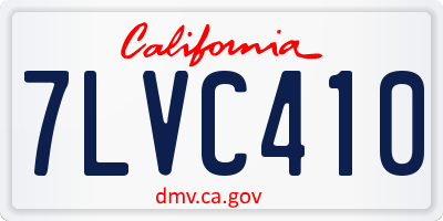 CA license plate 7LVC410