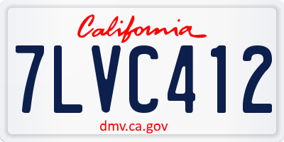 CA license plate 7LVC412
