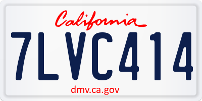 CA license plate 7LVC414