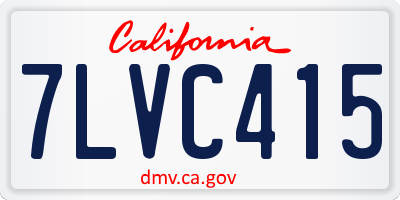 CA license plate 7LVC415