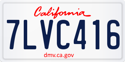 CA license plate 7LVC416