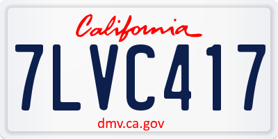 CA license plate 7LVC417