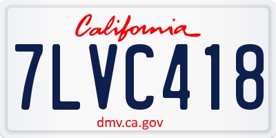 CA license plate 7LVC418