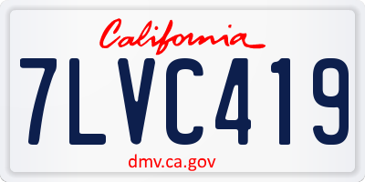 CA license plate 7LVC419