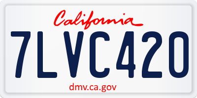 CA license plate 7LVC420