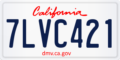 CA license plate 7LVC421
