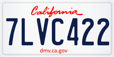 CA license plate 7LVC422