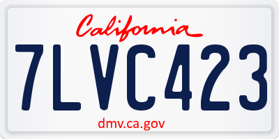 CA license plate 7LVC423