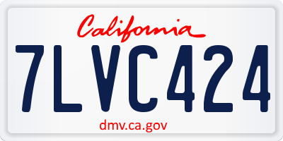 CA license plate 7LVC424