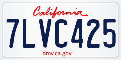 CA license plate 7LVC425